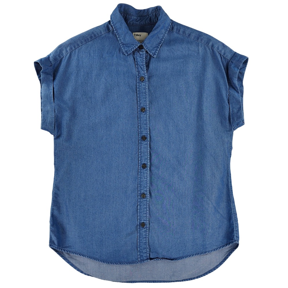 Tiley Blue Denim Button-Down Travel Shirt